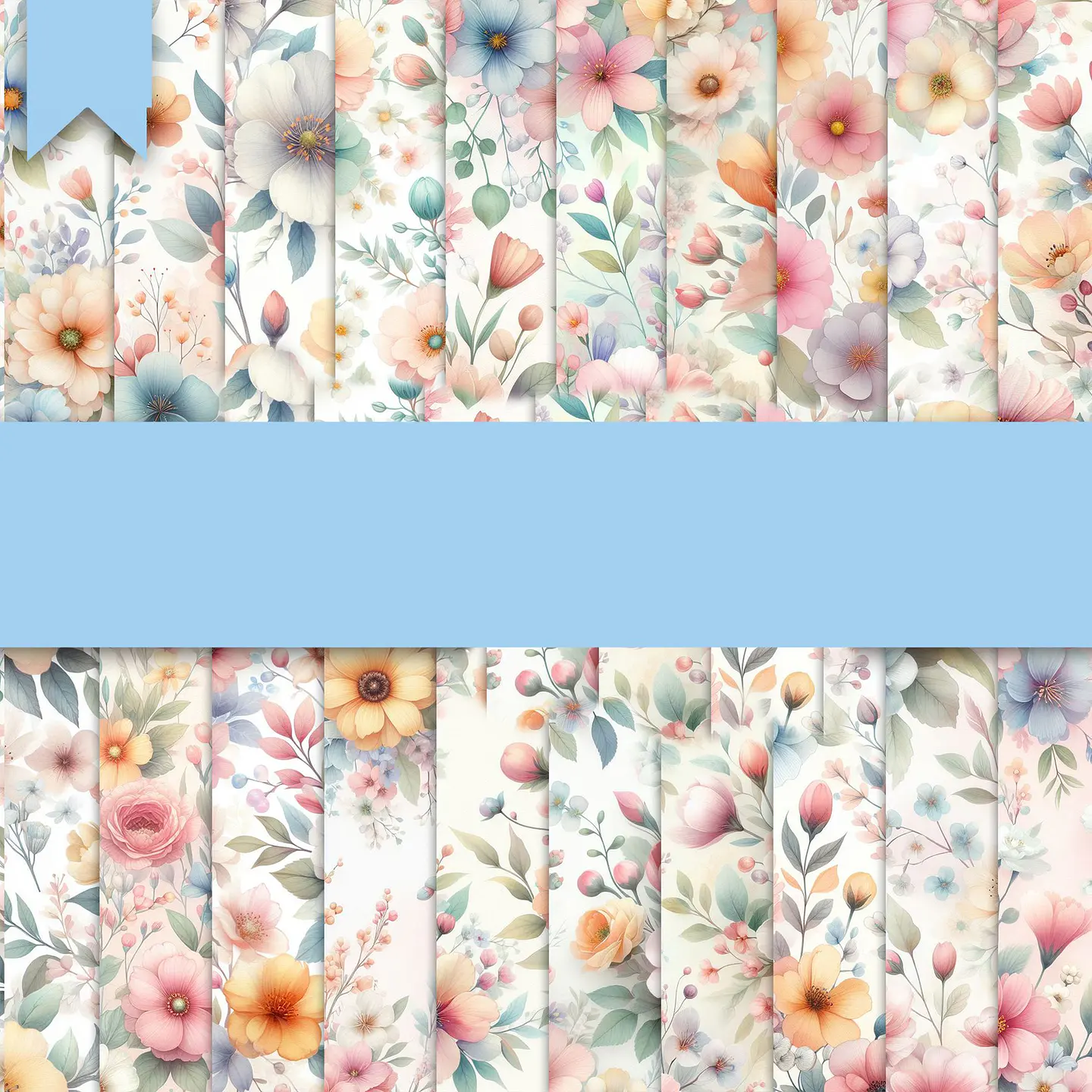 Kit Digital Papeis Digitais Fundos Floral Pastel Png  1