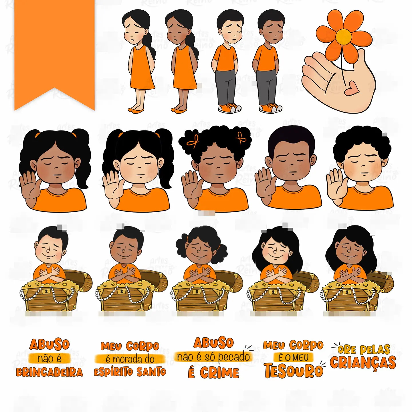 Kit Digital Maio Laranja Png  3