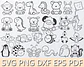 Kit Digital Contorno Animais Png - Thumbnail 2
