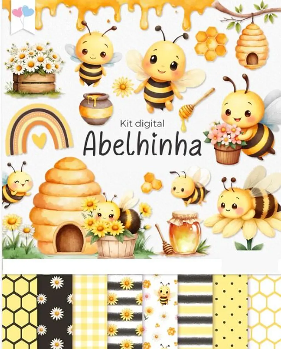 Kit Digital Abelhinhas Png  1
