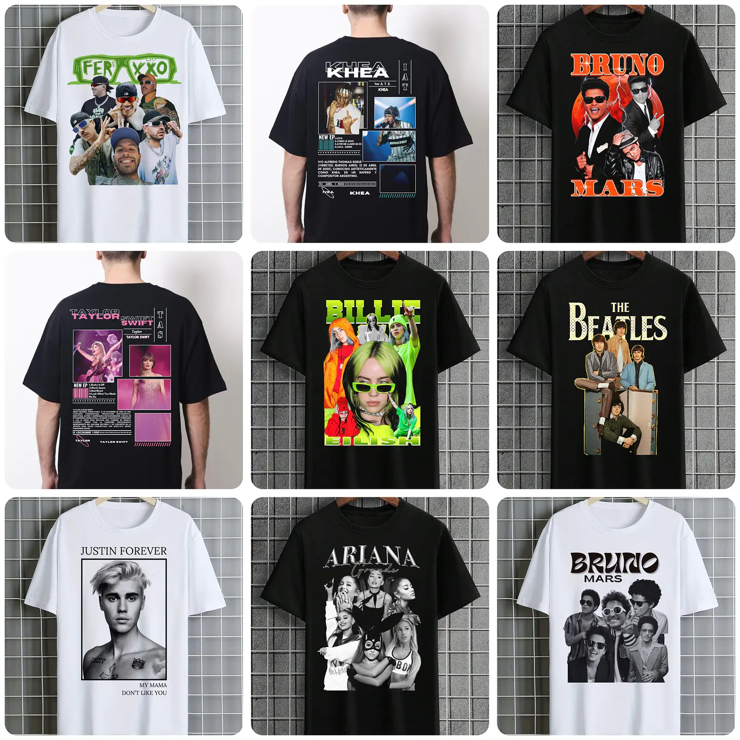 100 Artes para Camisa Artistas Famosos Internacionais Arquivo em Png 4