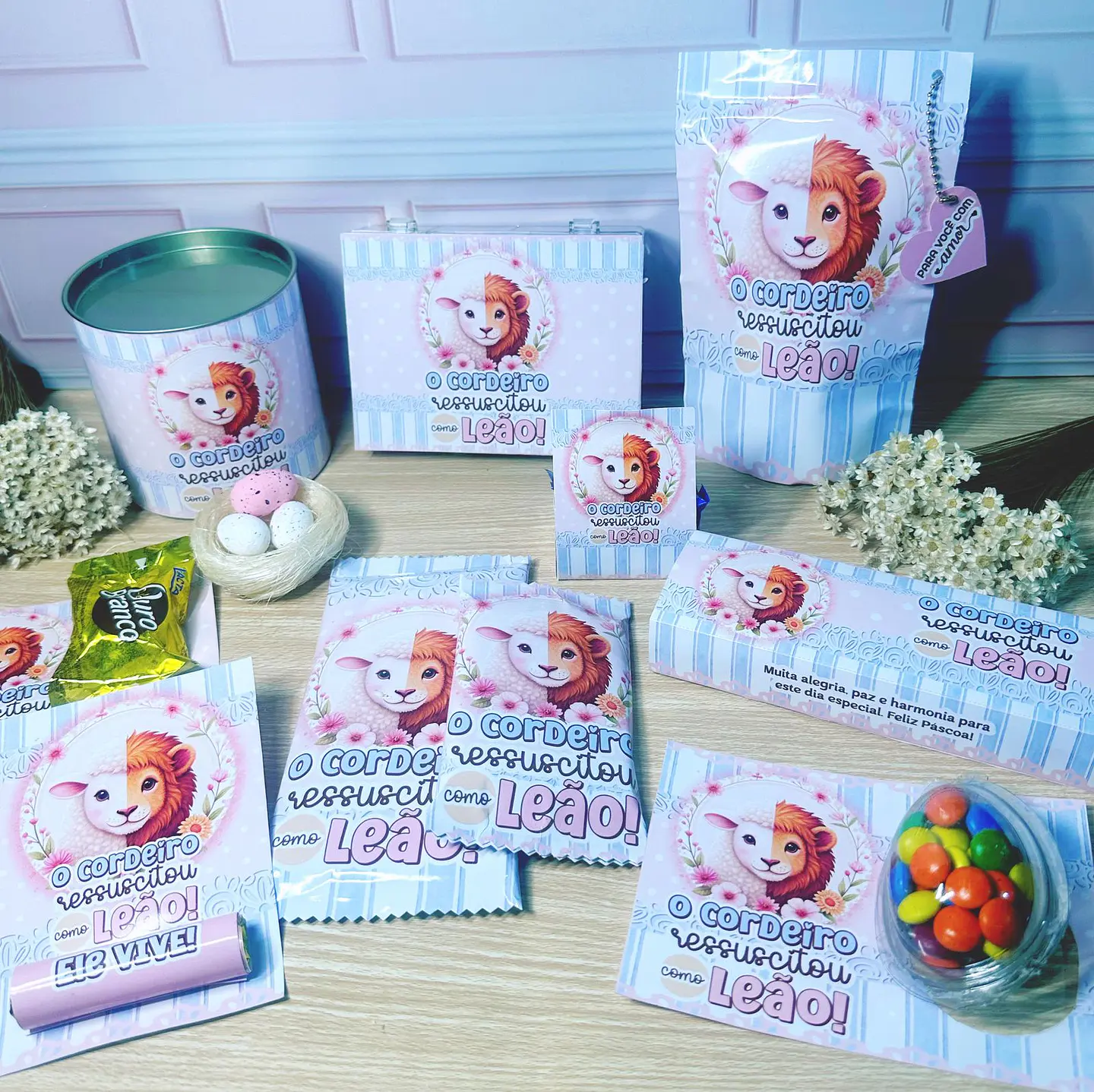 Arquivo de Corte Mimos Páscoa Leão e o Cordeiro em Pdf  2