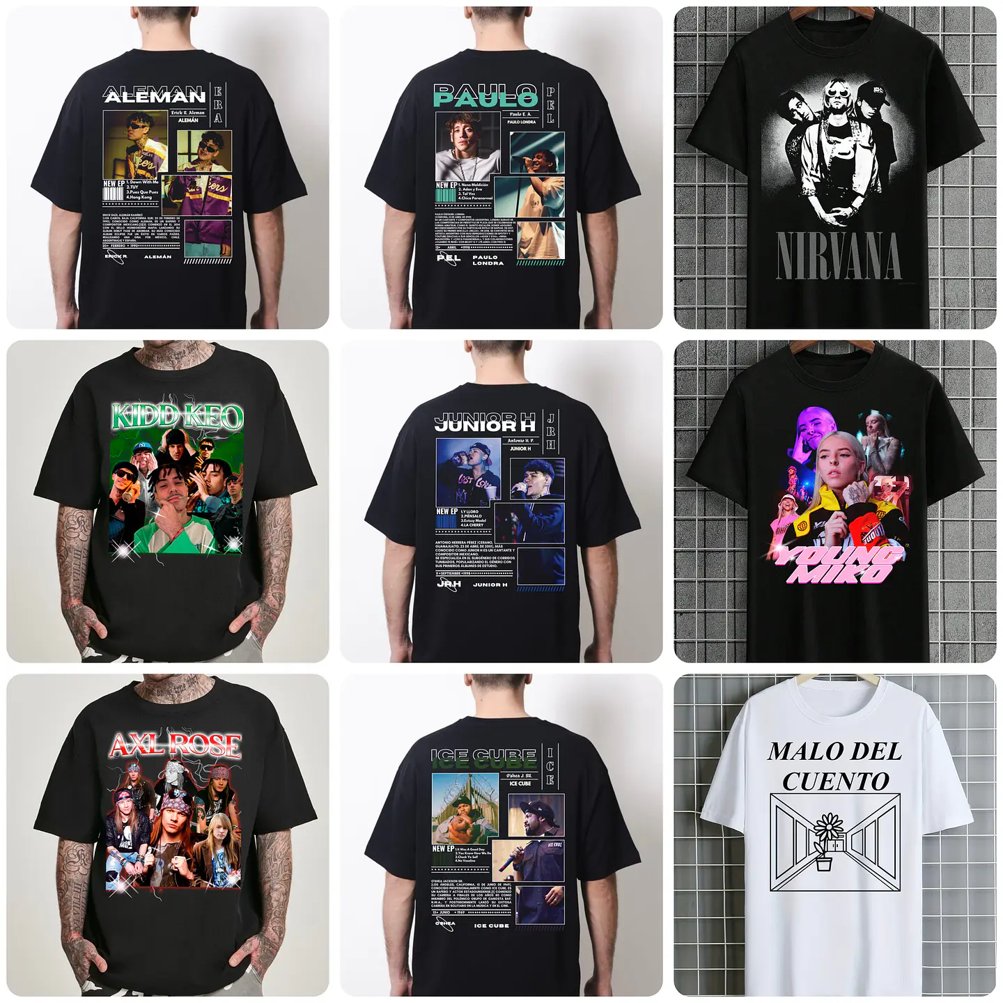 100 Artes para Camisa Artistas Famosos Internacionais Arquivo em Png 5