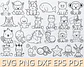 Kit Digital Contorno Animais Png - Thumbnail 4