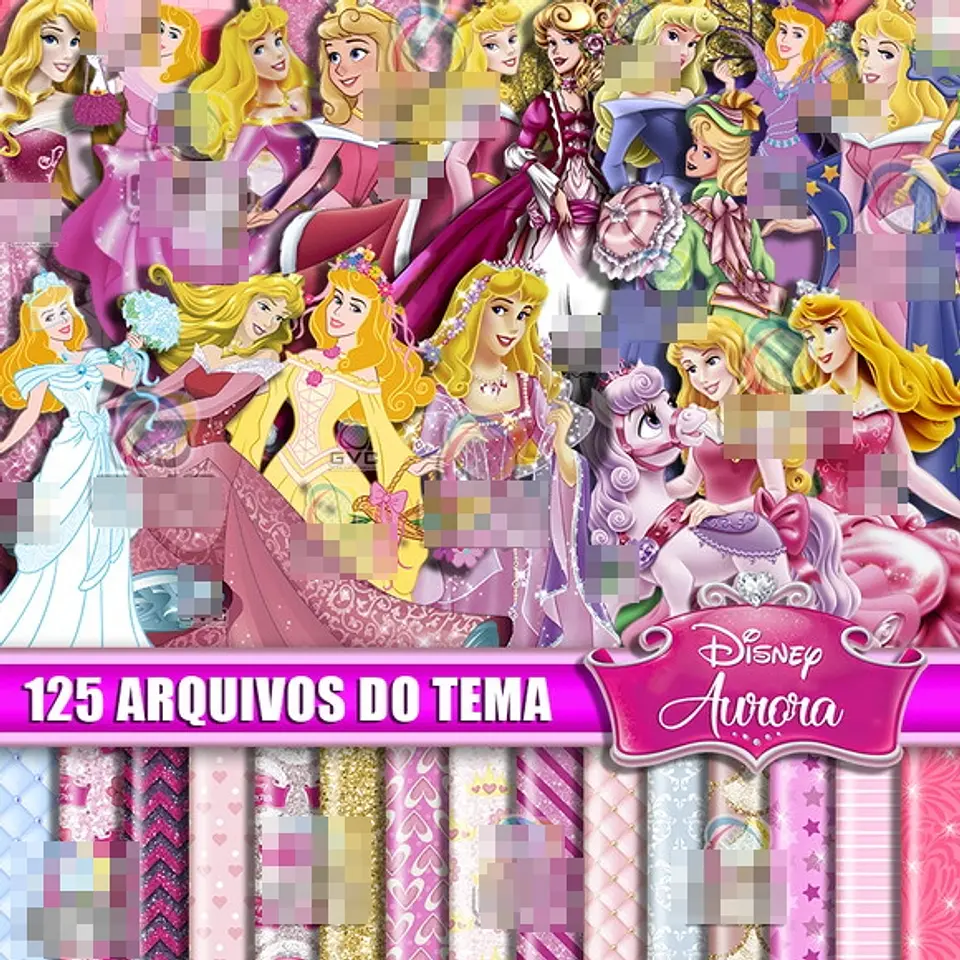 Kit Digital Princesa Aurora em Png 1