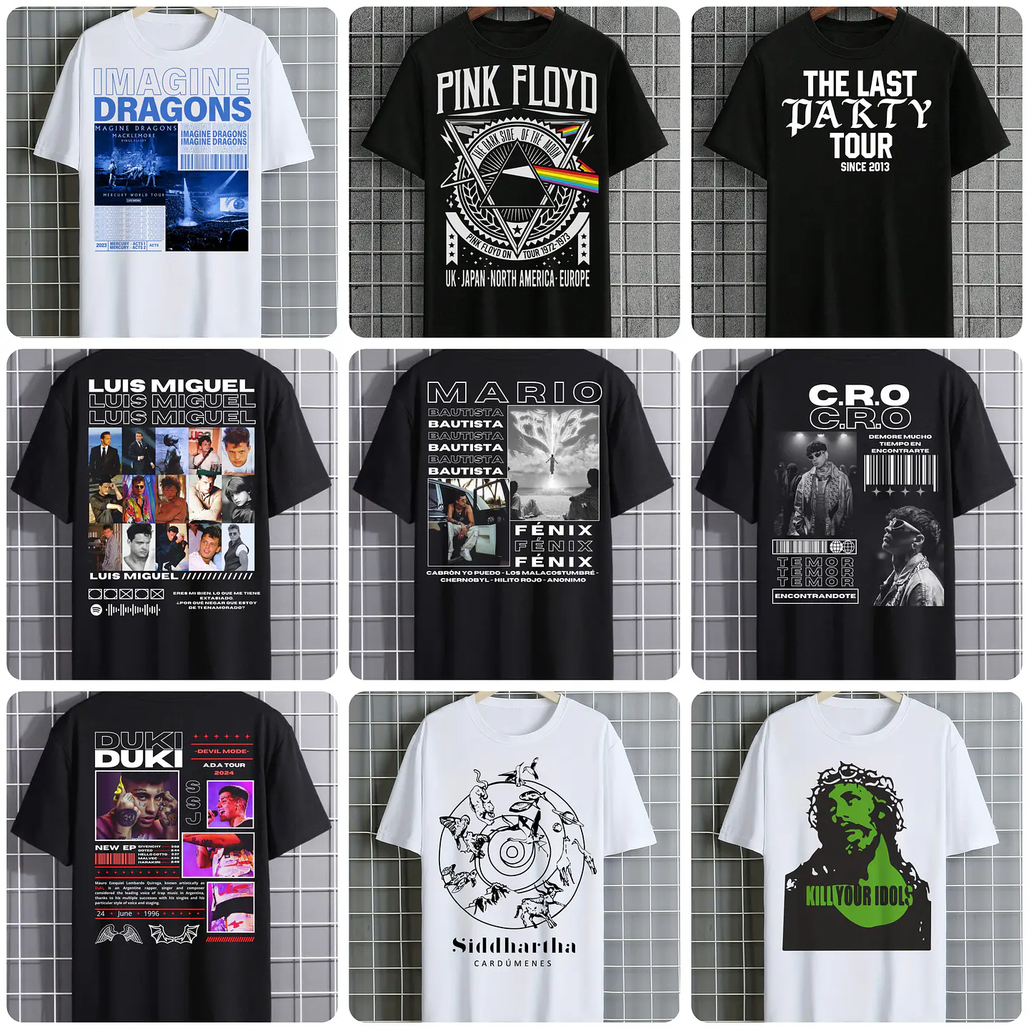 100 Artes para Camisa Artistas Famosos Internacionais Arquivo em Png 8