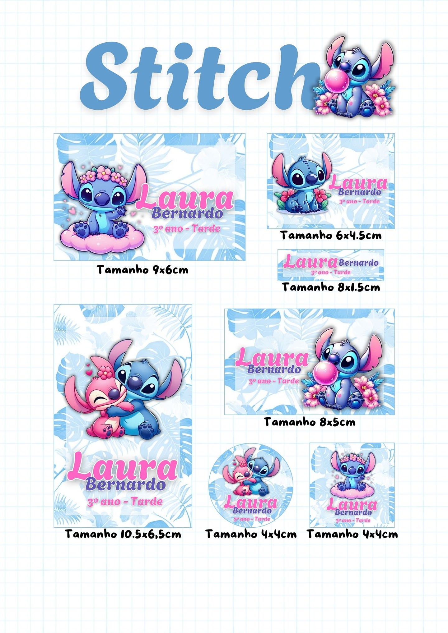 30 Artes para Etiquetas Volta as Aulas Personagens Arquivo Editável  14