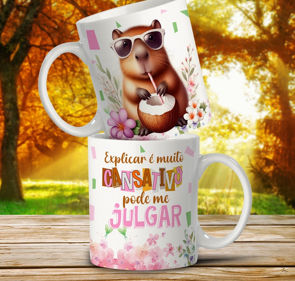 11 Artes para Caneca Capivara debochada Arquivo em Editável 3