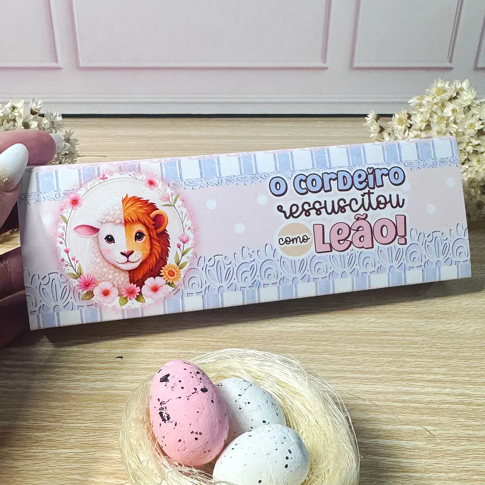 Arquivo de Corte Mimos Páscoa Leão e o Cordeiro em Pdf  8