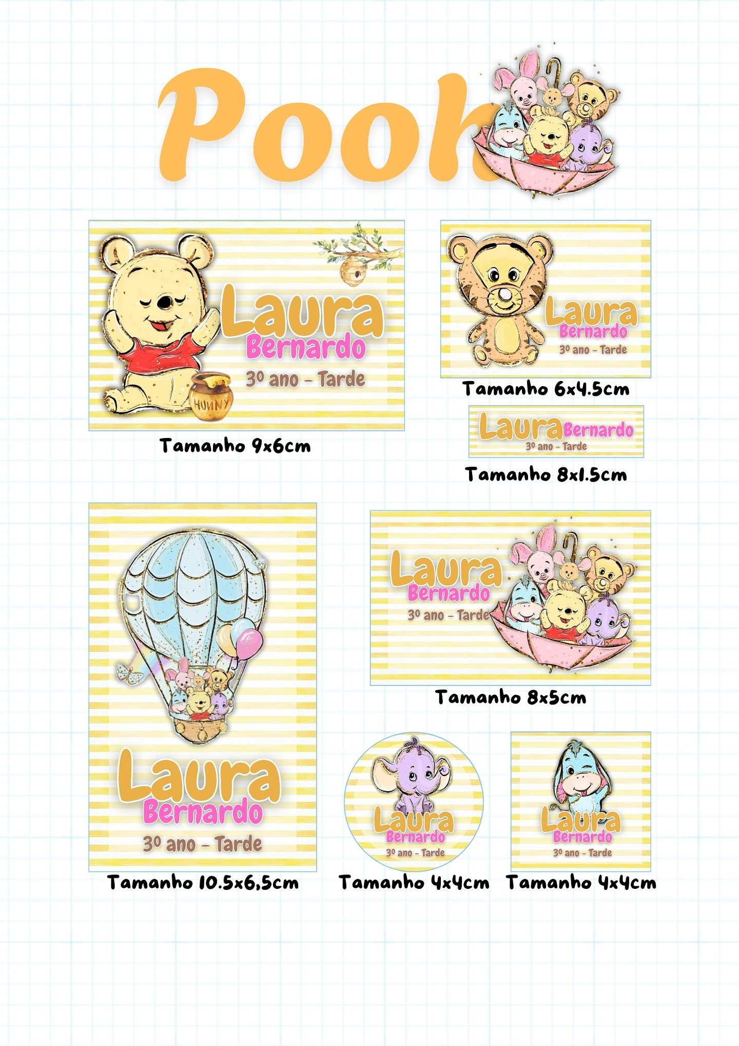 30 Artes para Etiquetas Volta as Aulas Personagens Arquivo Editável  15