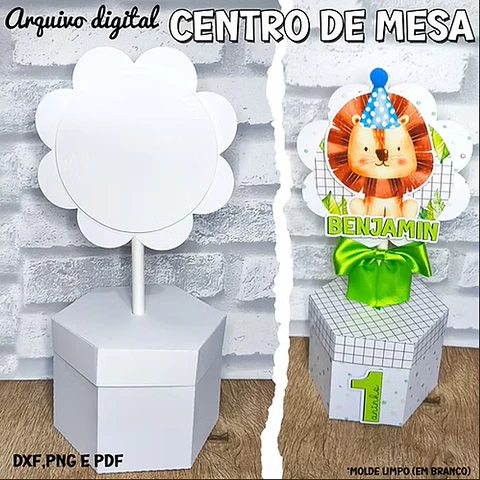 Arquivo de Corte Mesa de Centro de Mesa Festa em Pdf 