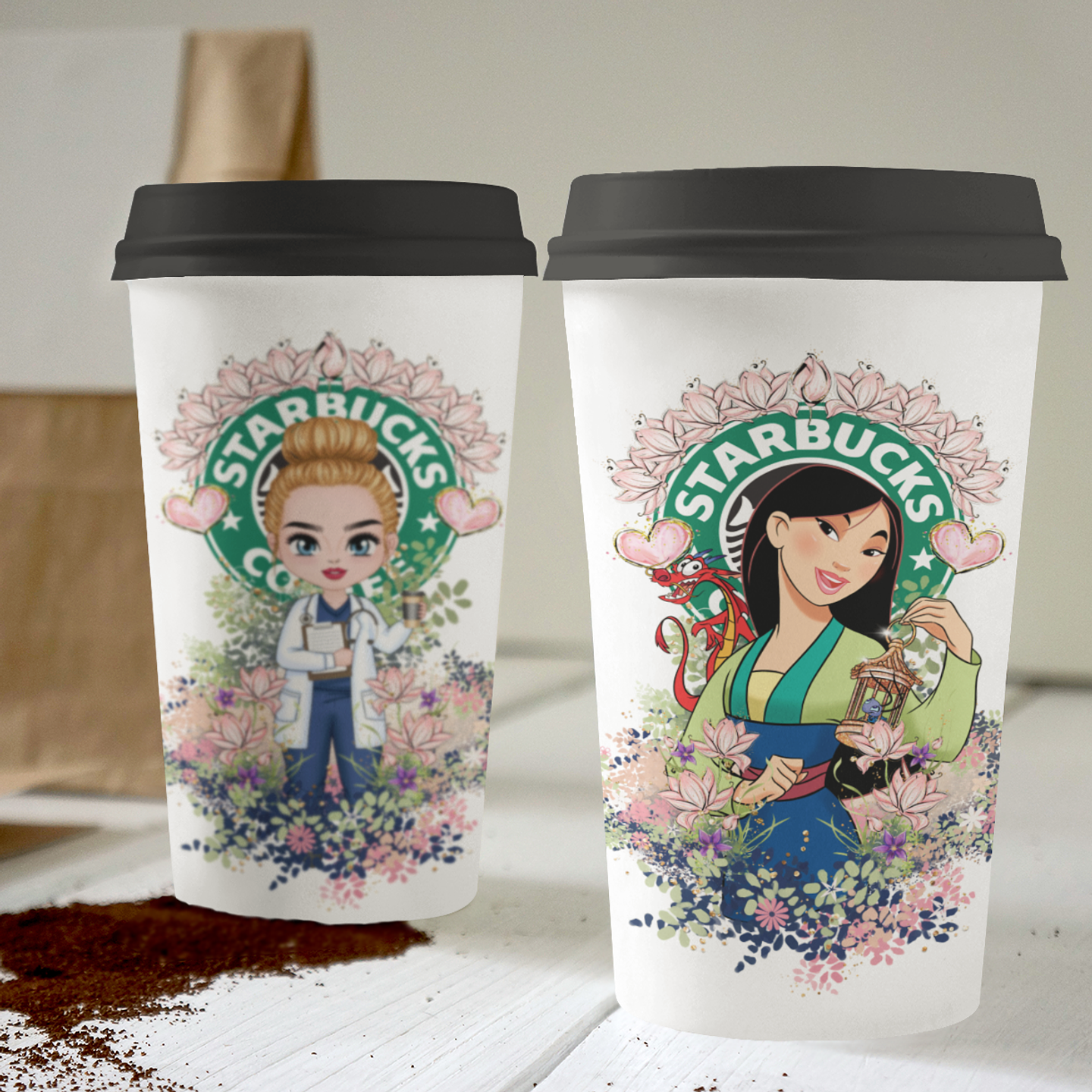30 Artes para Copo Starbuck Personagens Arquivo em Jpg  8