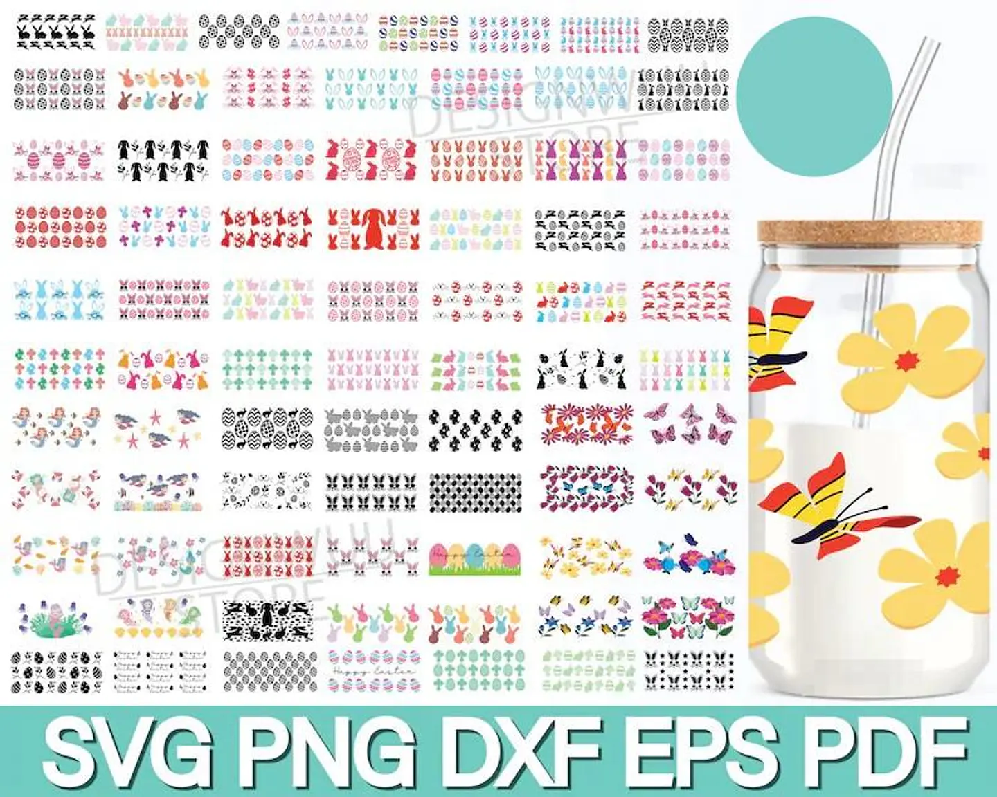 500 Artes para Copo Tampa de Bambu Café Gelado Copo de Vidro Coffe Glass Arquivo em Png  3