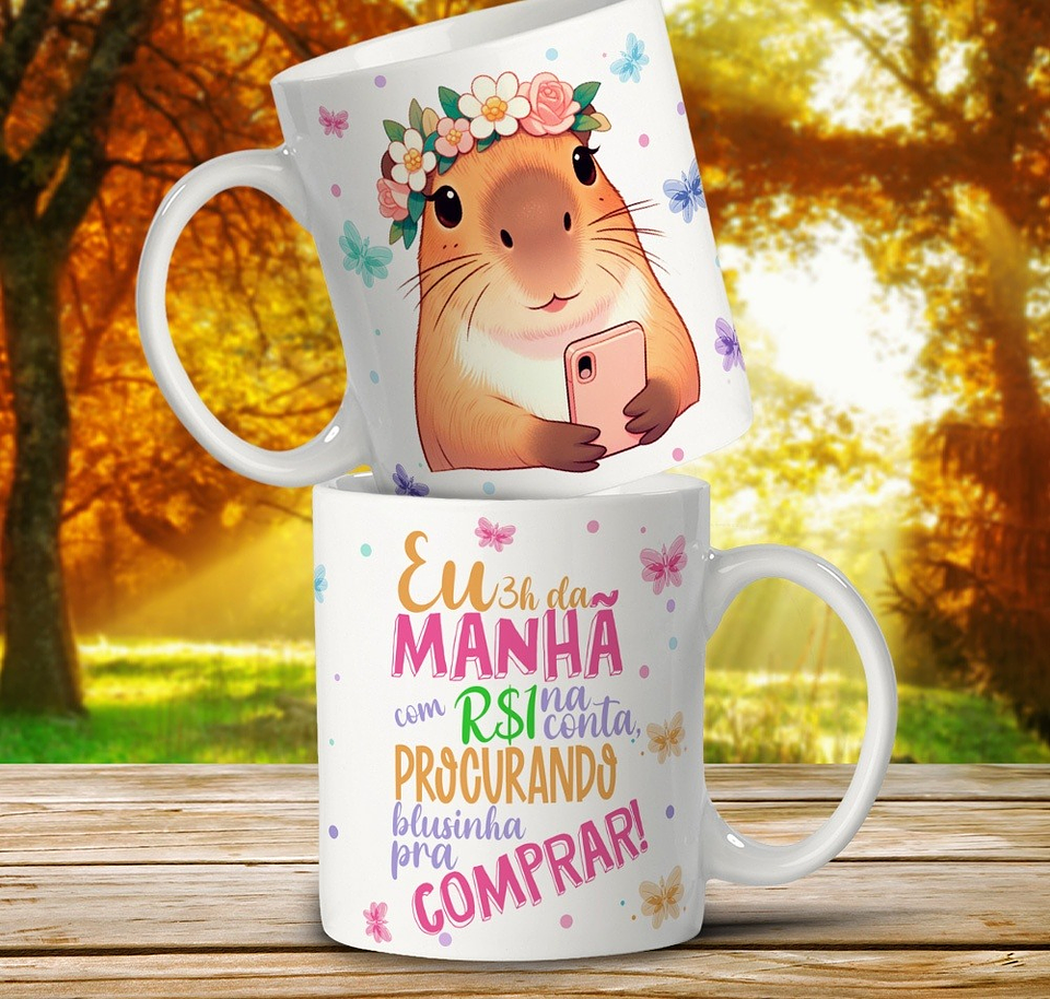 11 Artes para Caneca Capivara debochada Arquivo em Editável 4