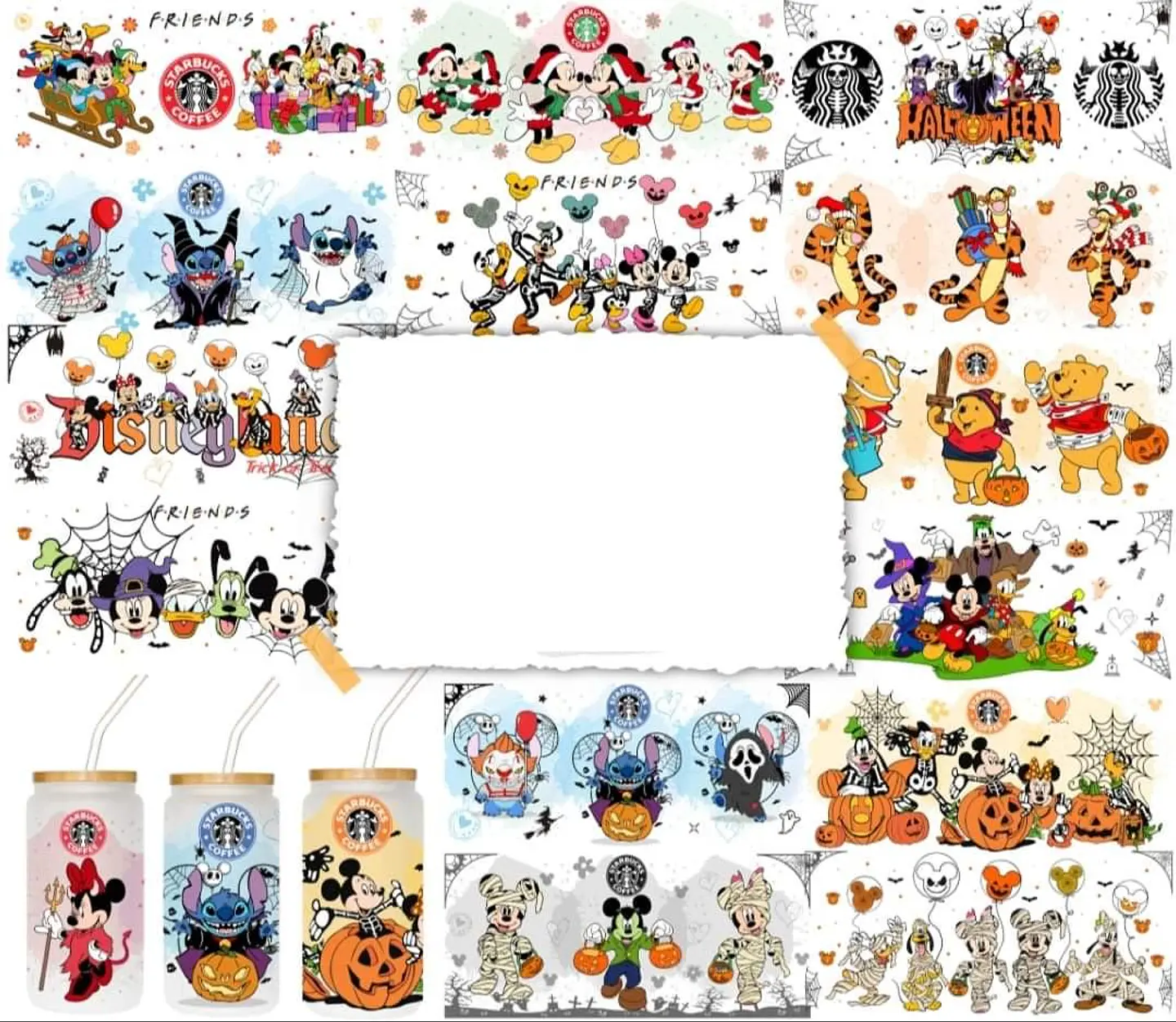 500 Artes para Copo Tampa de Bambu Café Gelado Copo de Vidro Coffe Glass Arquivo em Png  4