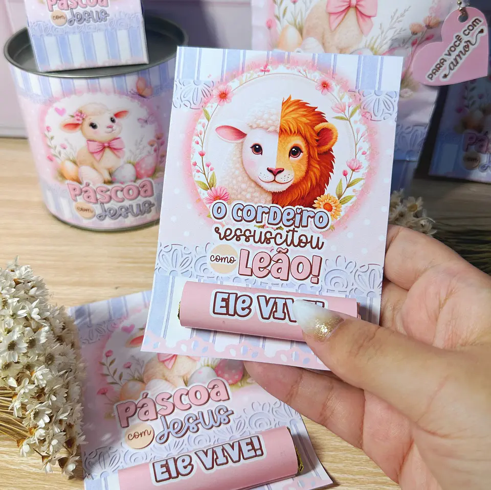 Arquivo de Corte Mimos Páscoa Leão e o Cordeiro em Pdf  14