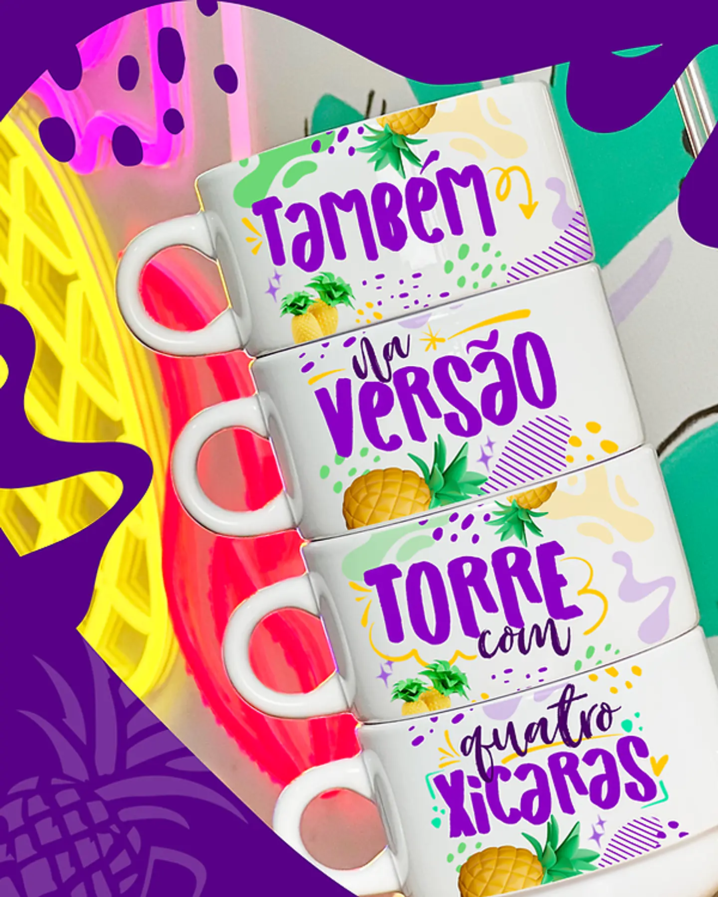 Arquivos Mockups Diversos Para Sublimação Canecas, Garrafas, Squeeze, Torre de Xicaras, Copo Chopp em Editável 3