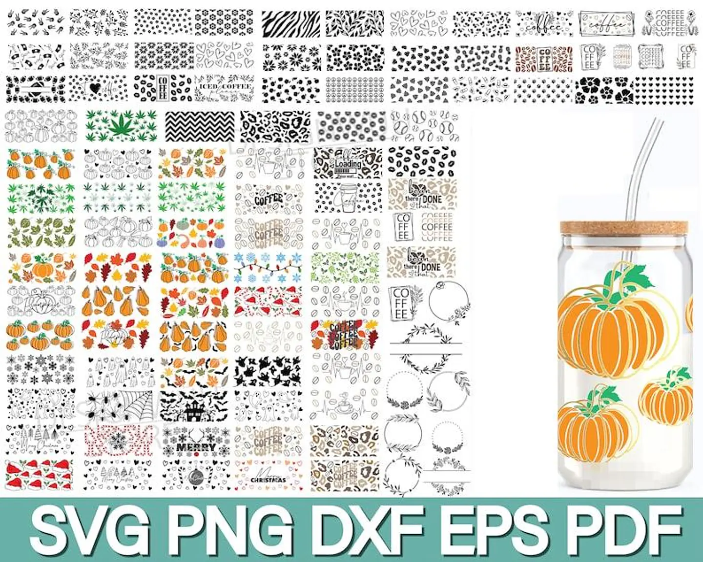 500 Artes para Copo Tampa de Bambu Café Gelado Copo de Vidro Coffe Glass Arquivo em Png  11