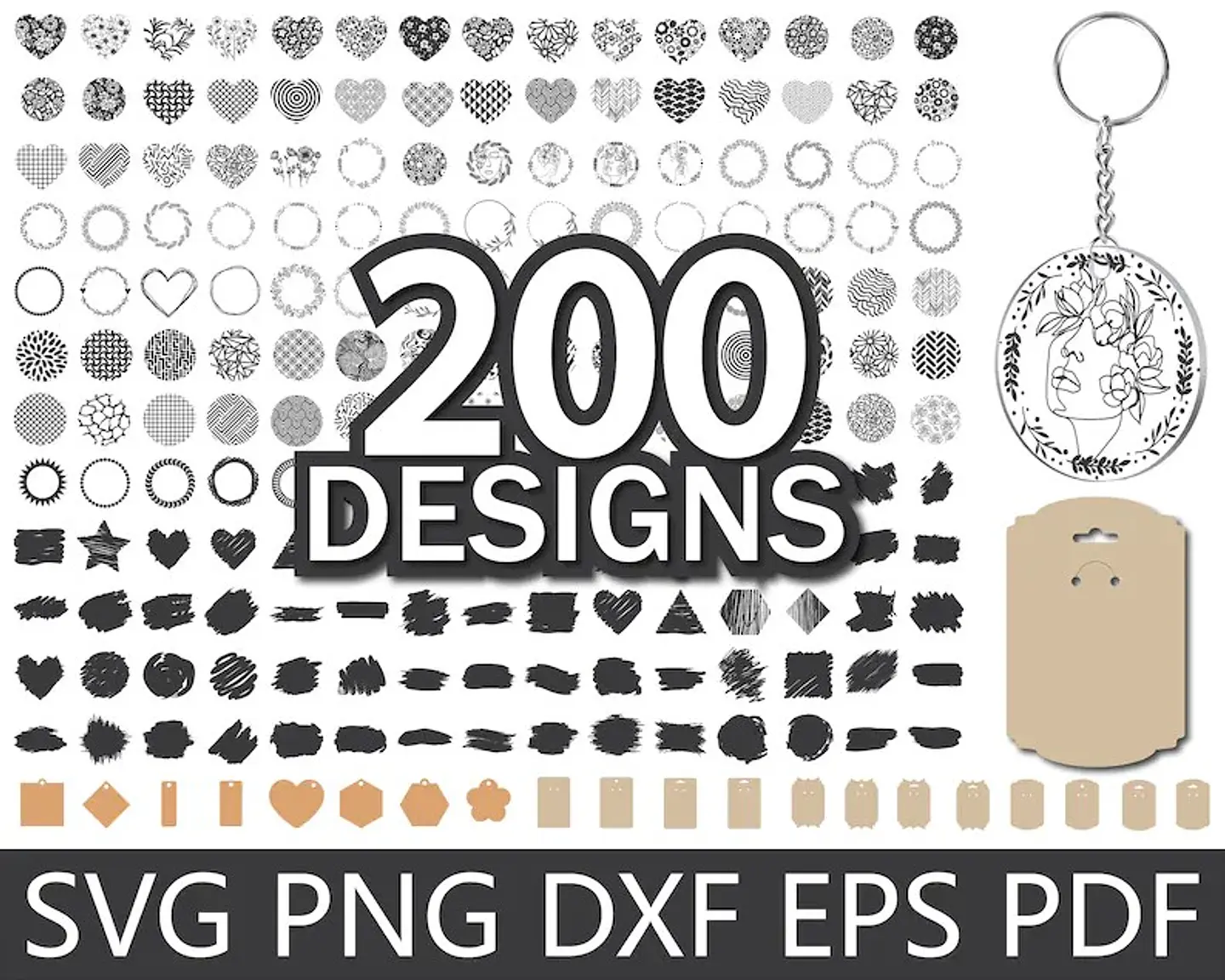 Arquivo de Corte para Chaveiros ou Tags Vetor  1