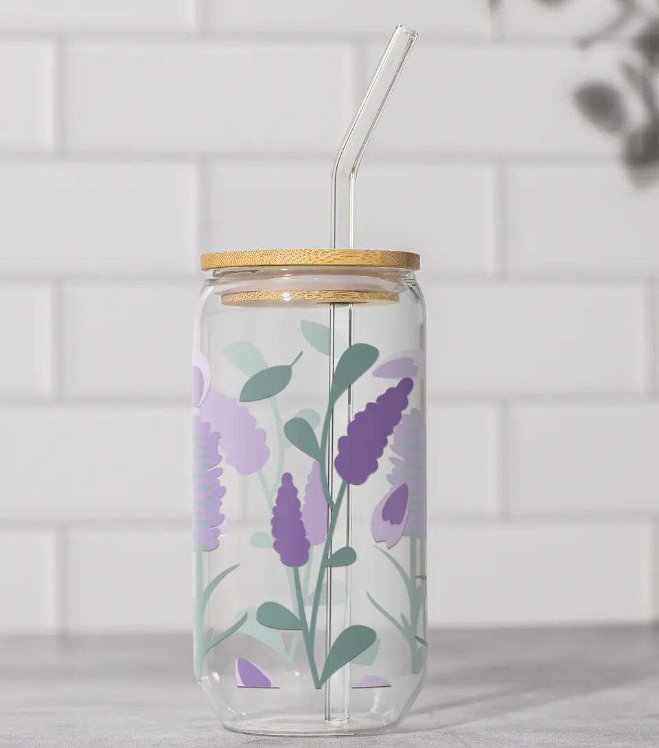 150 Artes para Copo Tampa de Bambu Café Gelado Copo de Vidro Coffe Glass Arquivo em Png  7