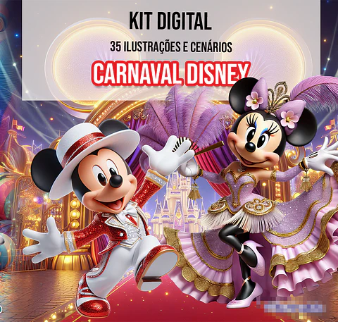Kit Digital Carnaval Disney Arquivo em Png