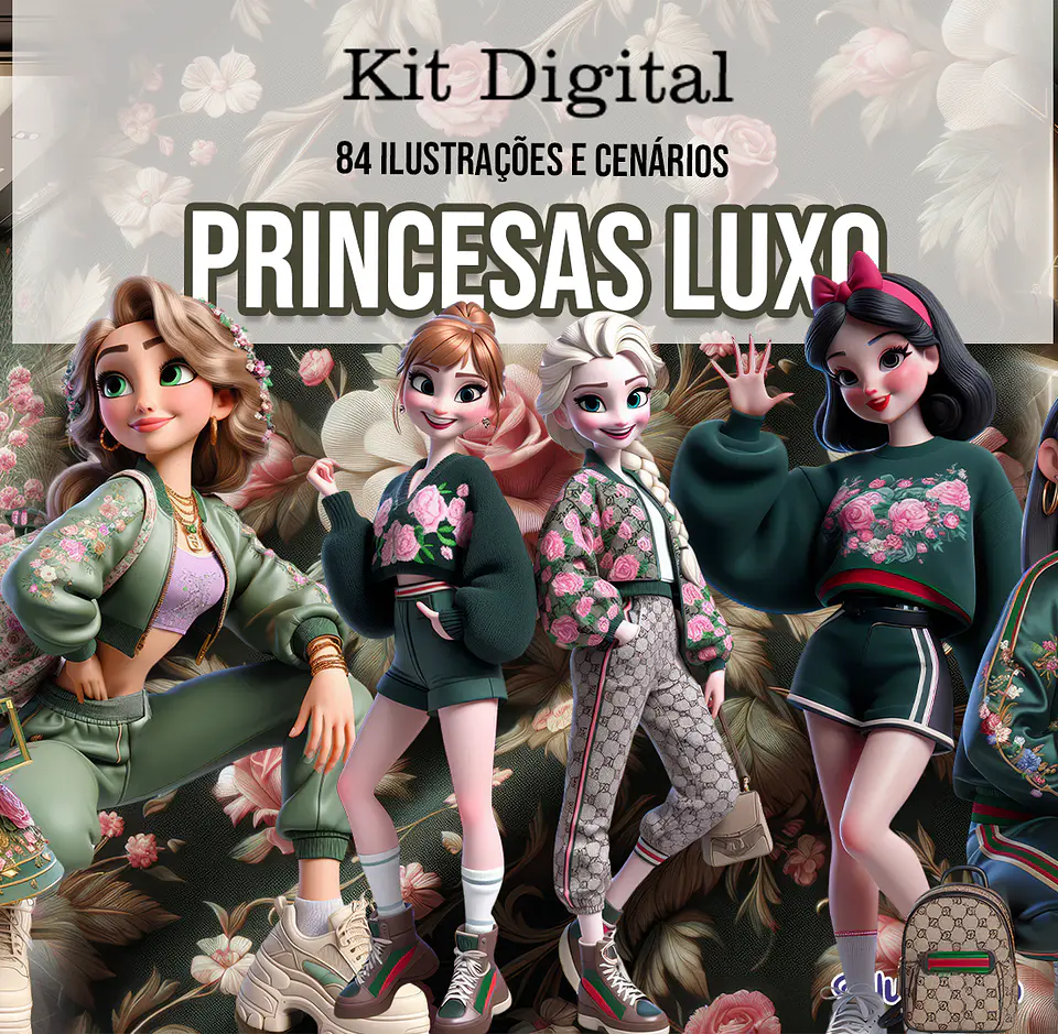 Kit Digital Princesa de Luxo Arquivo em Png   1