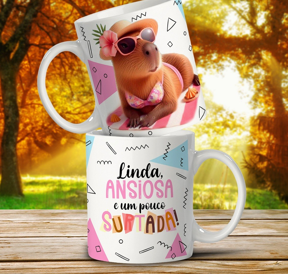 11 Artes para Caneca Capivara debochada Arquivo em Editável 10