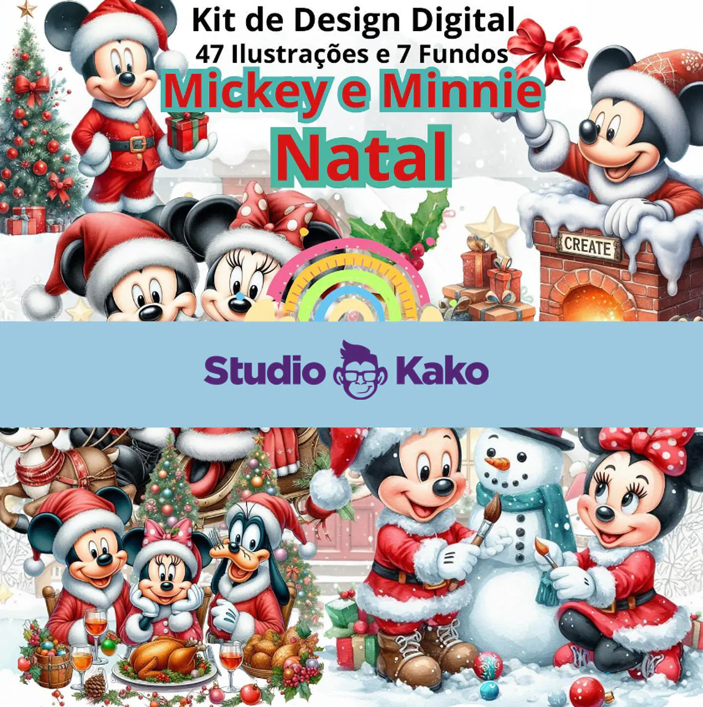 Kit Digital Turma do Mickey Natal  Png  1