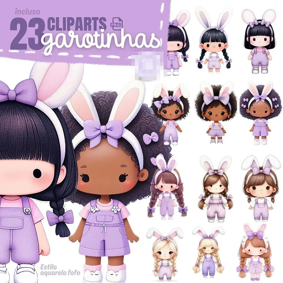 Kit Digital Páscoa Lilás em Png 8