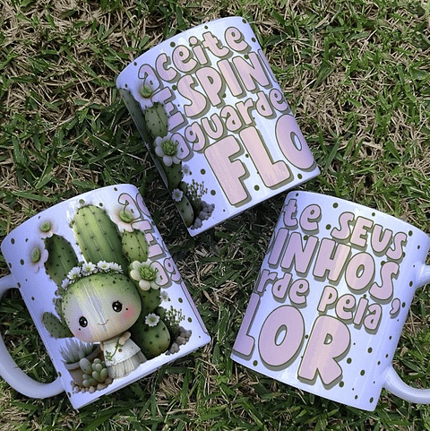 Artes Caneca Cacto Aceite Seus Espinhos e aguerde pela Flor Arquivo em Jpg