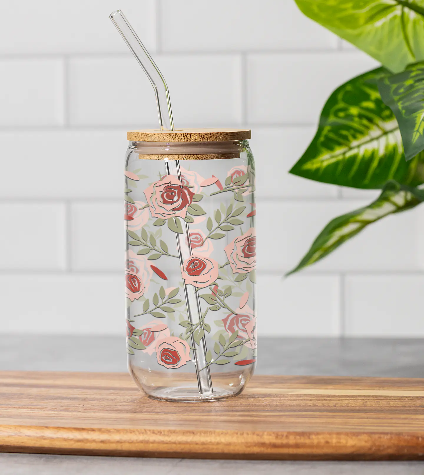 150 Artes para Copo Tampa de Bambu Café Gelado Copo de Vidro Coffe Glass Arquivo em Png  10