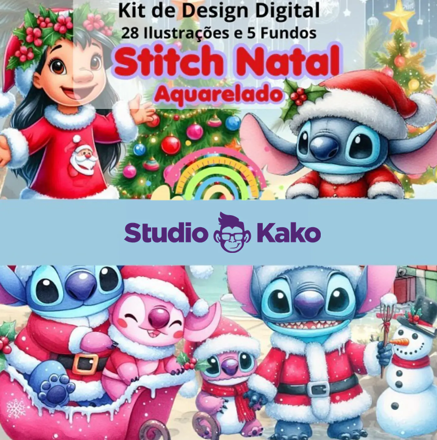 Kit Digital Stitch Natal Png  1