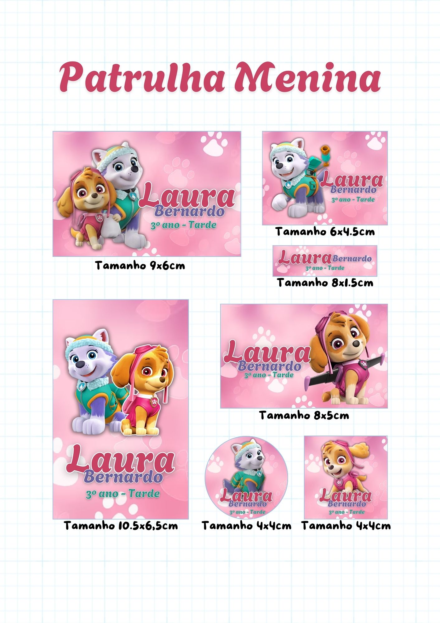 30 Artes para Etiquetas Volta as Aulas Personagens Arquivo Editável  24