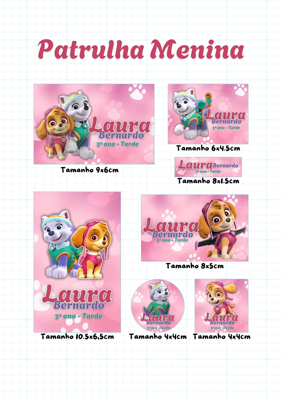 30 Artes para Etiquetas Volta as Aulas Personagens Arquivo Editável  24