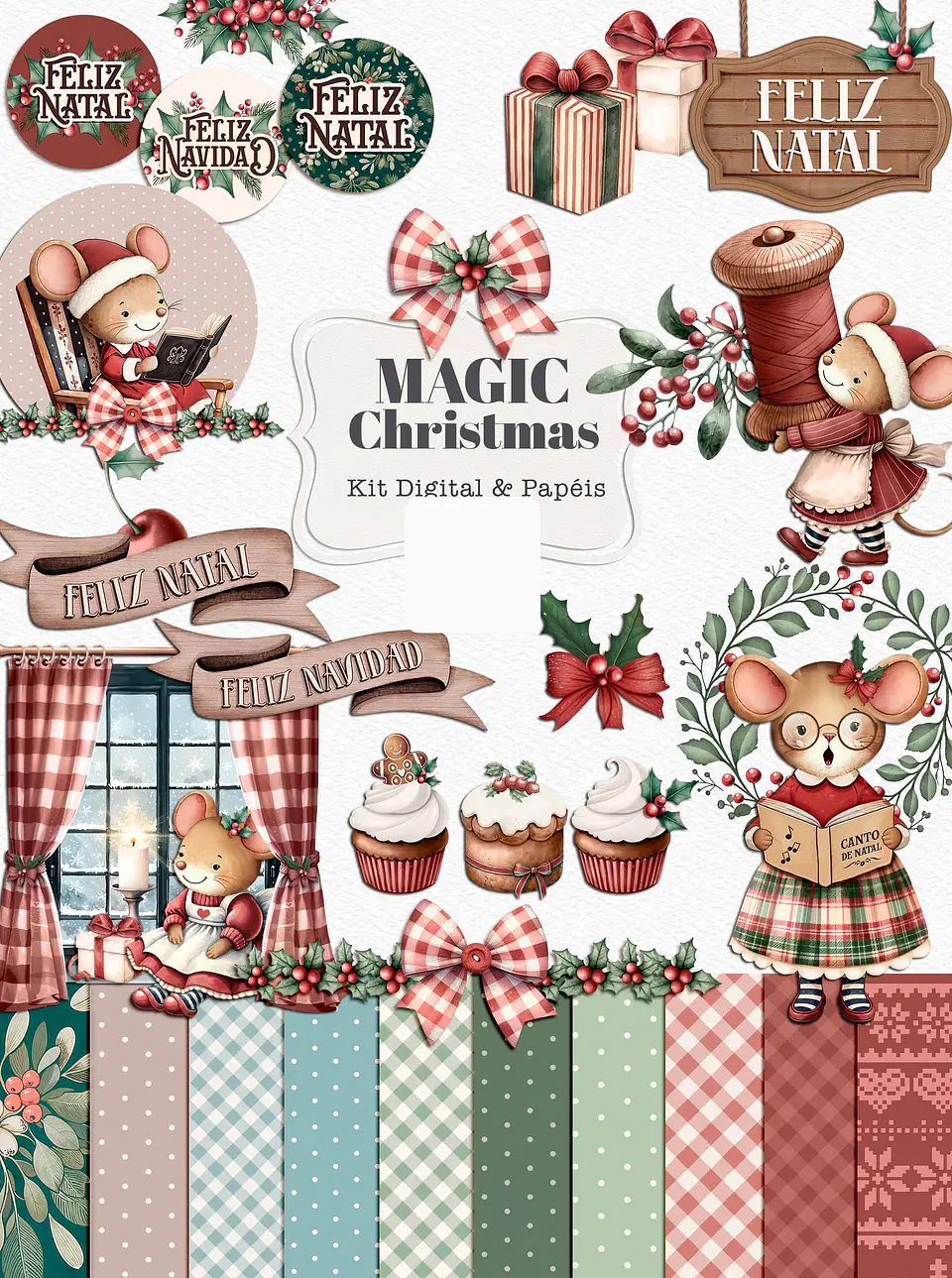 Kit Digital Magic Chrisma Natal em Png  1