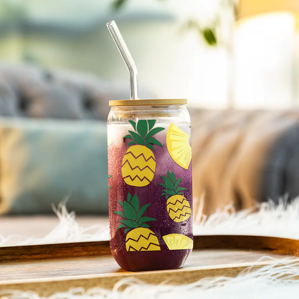 150 Artes para Copo Tampa de Bambu Café Gelado Copo de Vidro Coffe Glass Arquivo em Png  12