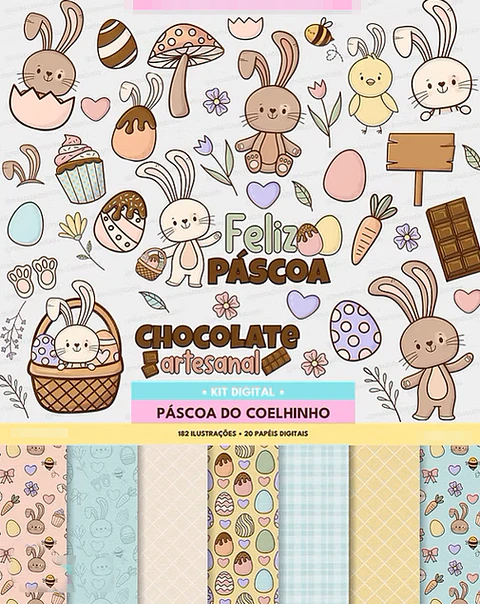 Arquivos de Corte Páscoa Coelhinho Arquivo em Pdf 