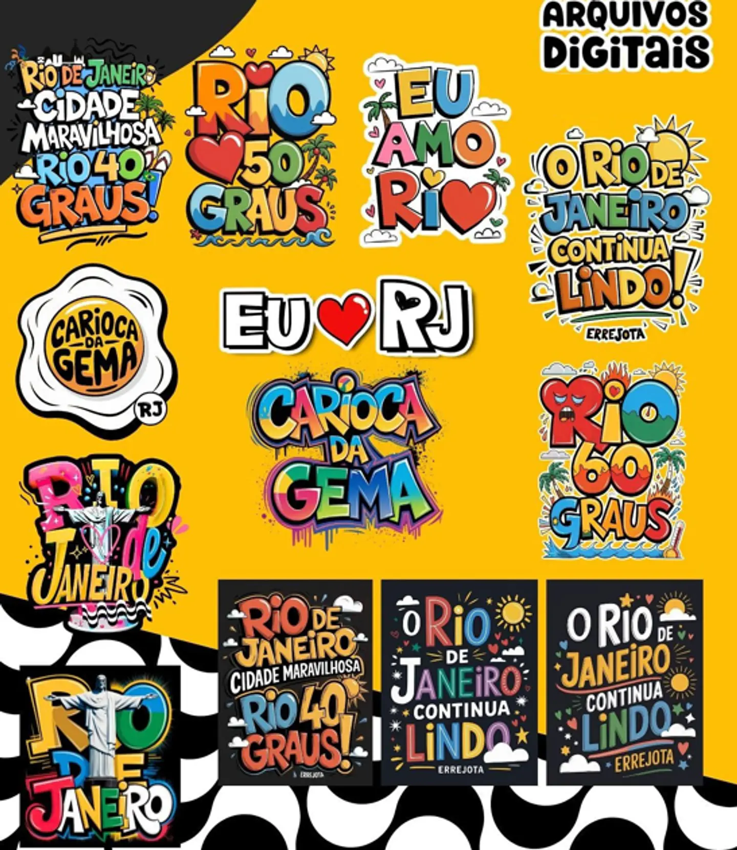Kit Digital Frases Cidade do Rio de Janeiro RJ em Png 3