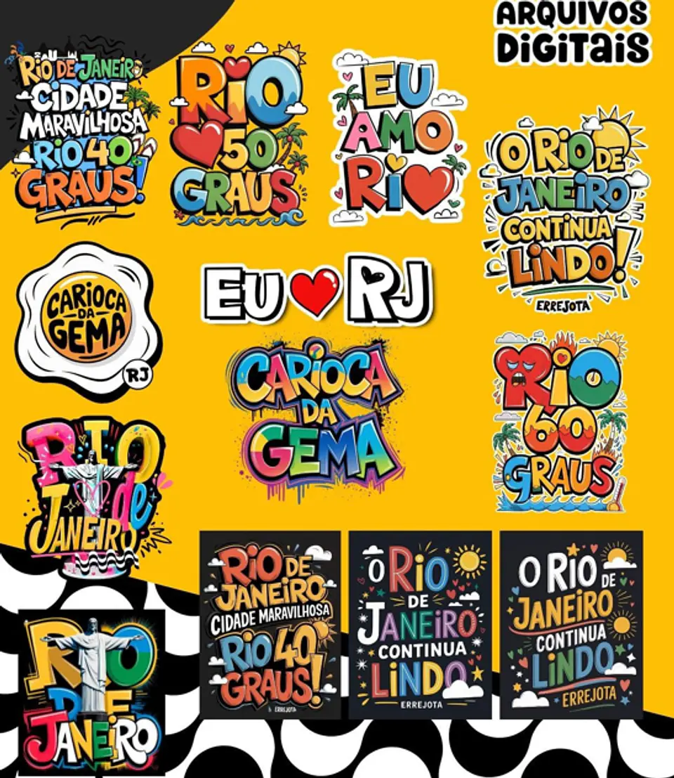 Kit Digital Frases Cidade do Rio de Janeiro RJ em Png 3