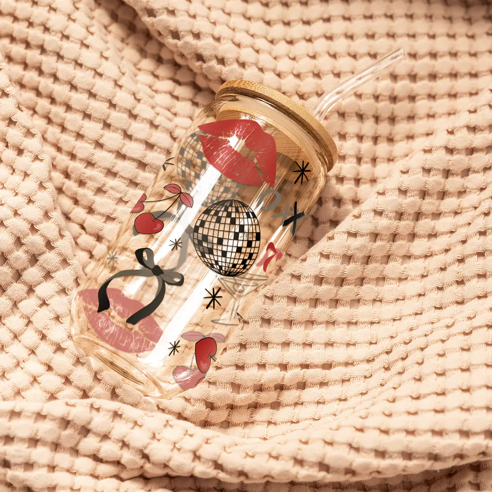 150 Artes para Copo Tampa de Bambu Café Gelado Copo de Vidro Coffe Glass Arquivo em Png  13