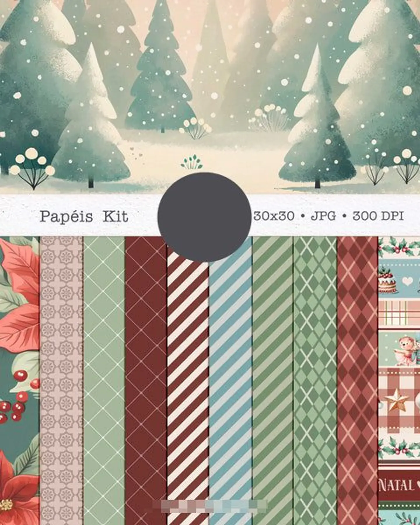 Kit Digital Natal encantado Papai Noel em Png 2