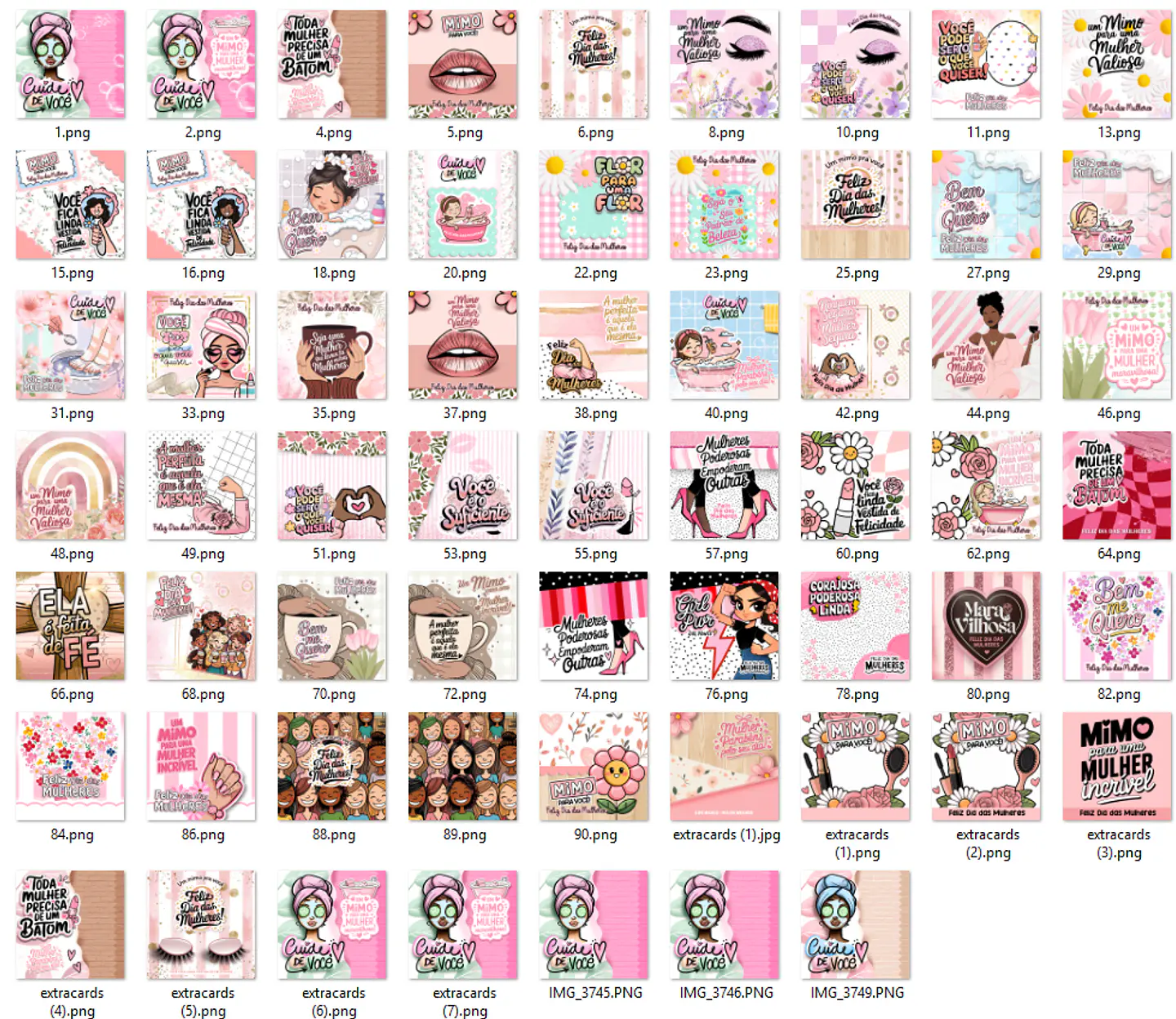 Kit Digital Frases Dia das Mulheres Motivaciaonal em Png  16