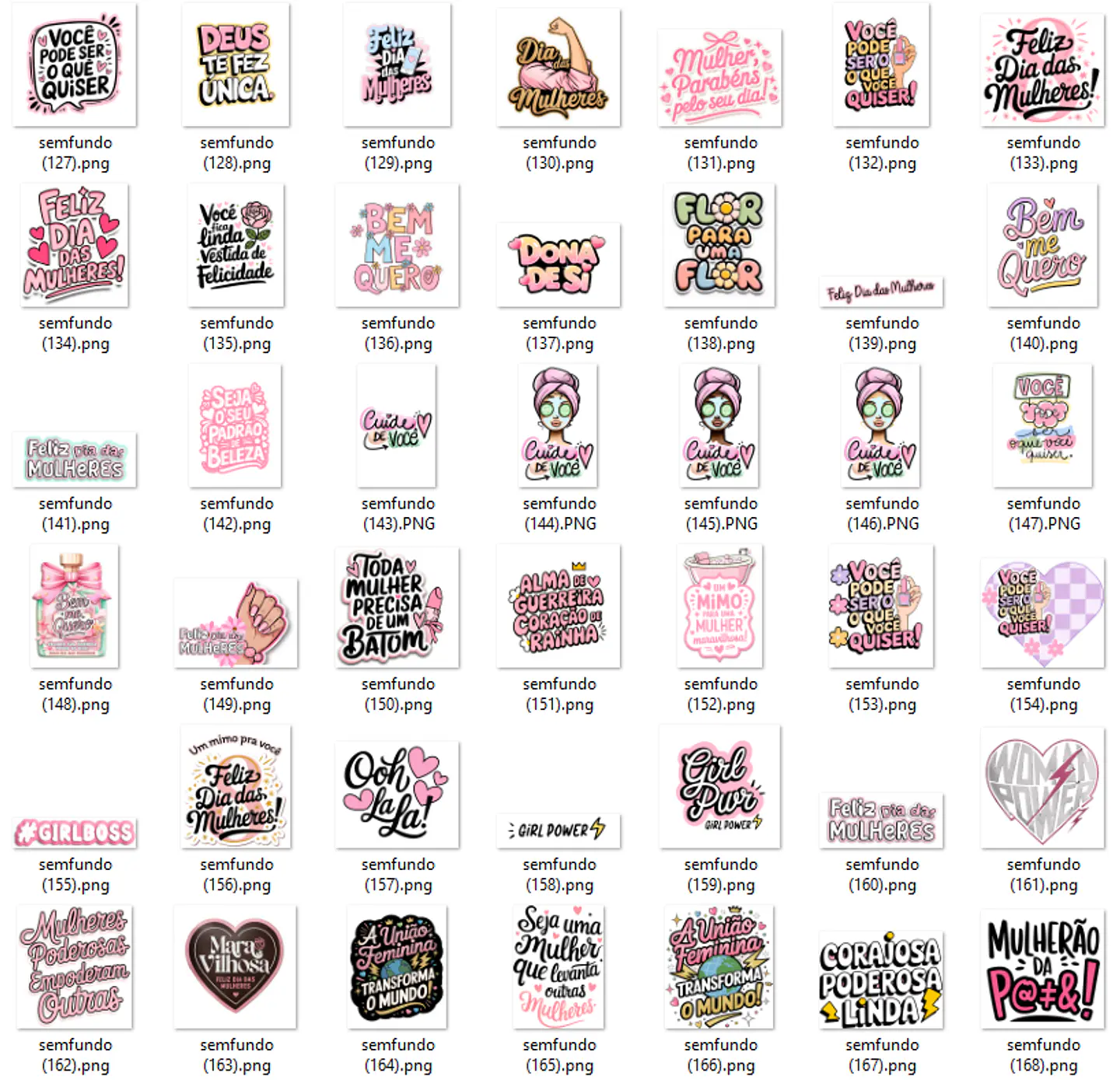 Kit Digital Frases Dia das Mulheres Motivaciaonal em Png  18