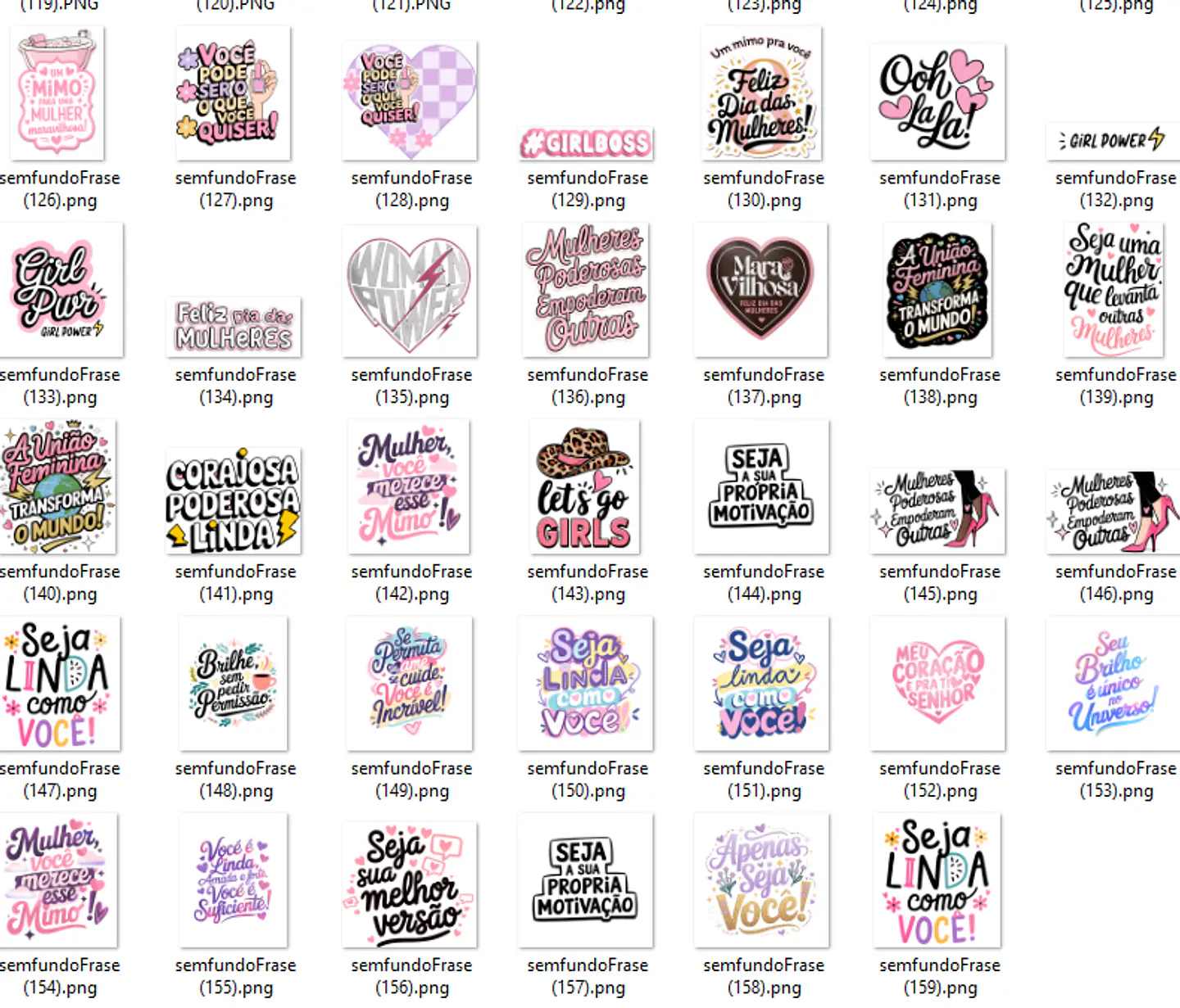 Kit Digital Frases Dia das Mulheres Motivaciaonal em Png  22