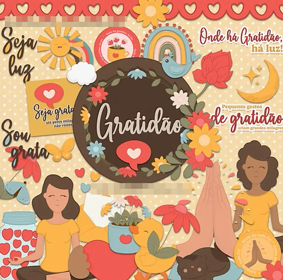 Kit Digital Gratidão em Png 1