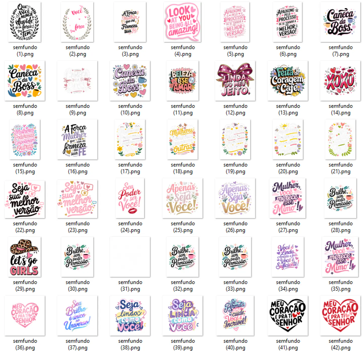 Kit Digital Frases Dia das Mulheres Motivaciaonal em Png  23