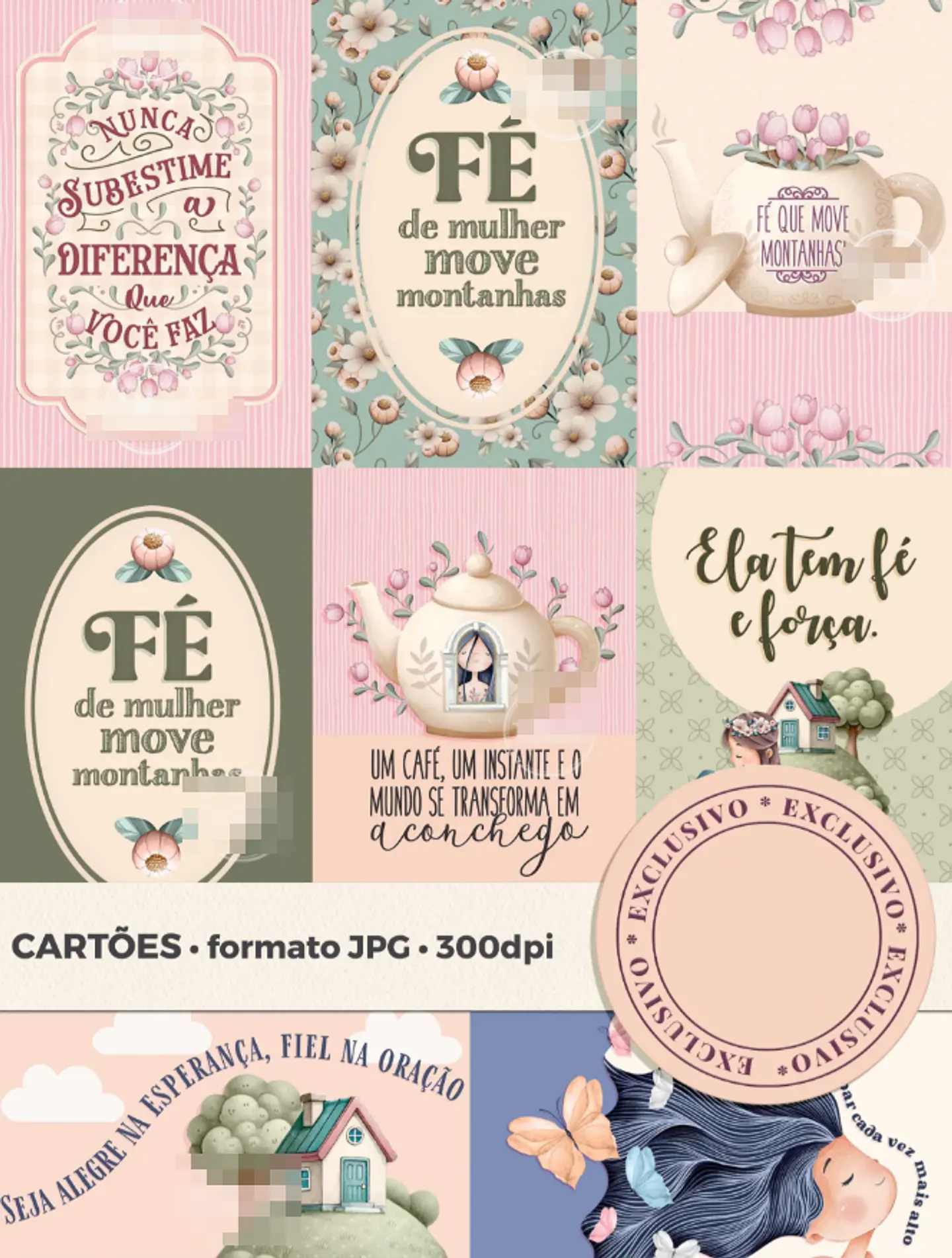 Kit Digital Fé Menina Frases Png  3