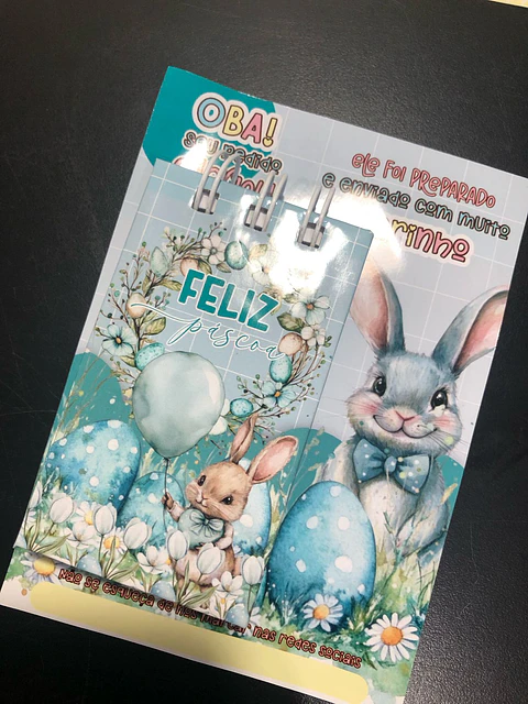 Kit Digital Cartão e Arte Capa Mini Bloco Páscoa em Pdf