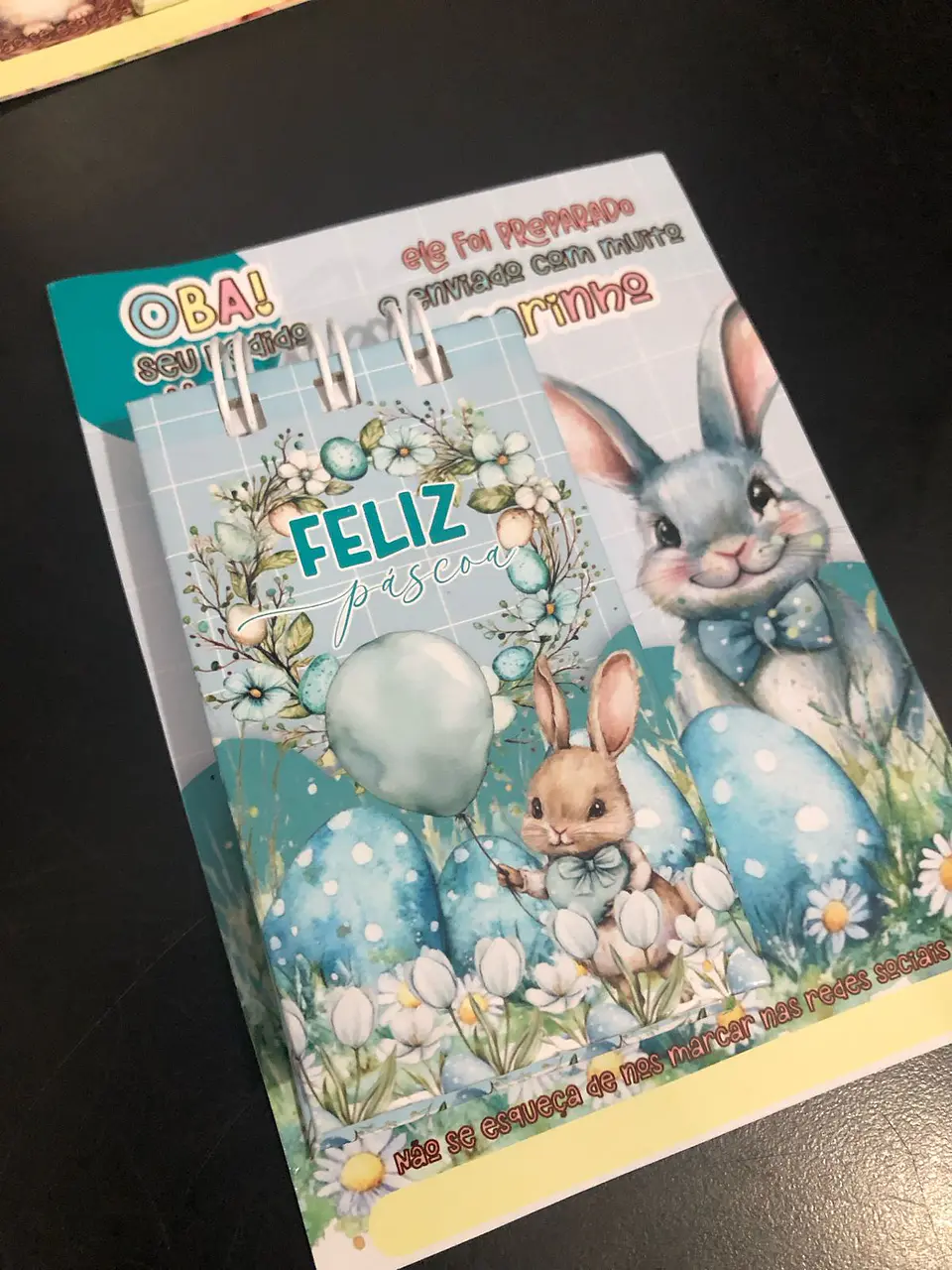 Kit Digital Cartão e Arte Capa Mini Bloco Páscoa em Pdf 4