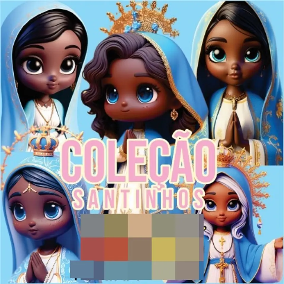 Kit Digital Santinhos 3d em Png  1